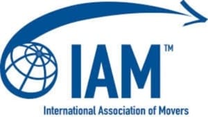 Logo van de International Association of Movers (IAM) waar Wisse Moving lid van is.