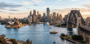 Empresa de mudanzas internacionales preparando un traslado door-to-door hacia Oceanía.